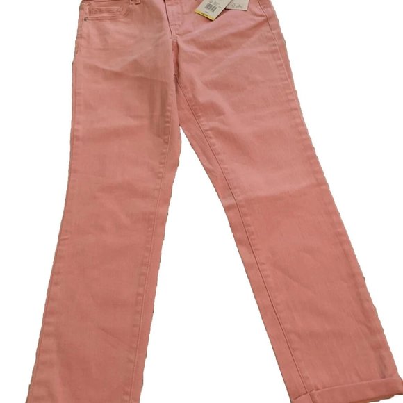 Jessica Simpson Rolled Crop Rosette Wash Skinny 6 / 28 Pink Denim Jeans - Picture 1 of 7
